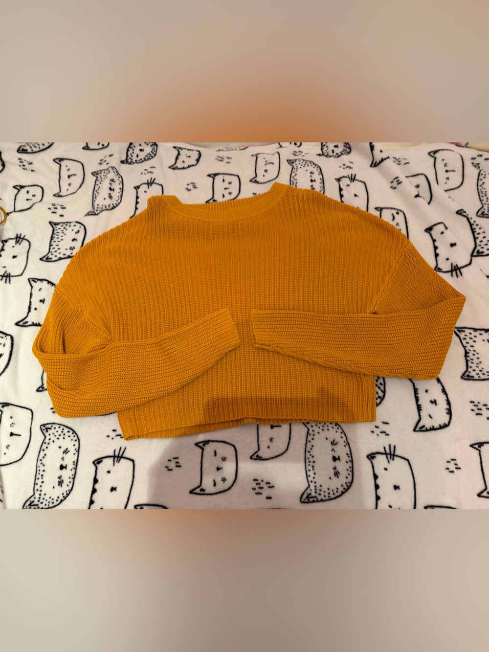 twik Mustard Cropped Ribbed Crewneck Sweatertwick size xs/s